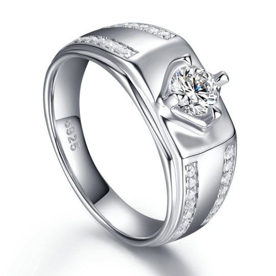 Sona Simulated Diamond Men's Wedding Ring - Black Diamonds New York