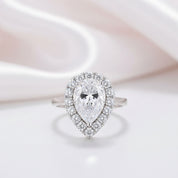 Pear Cut Diamond Option Halo Engagement Ring-Black Diamonds New York
