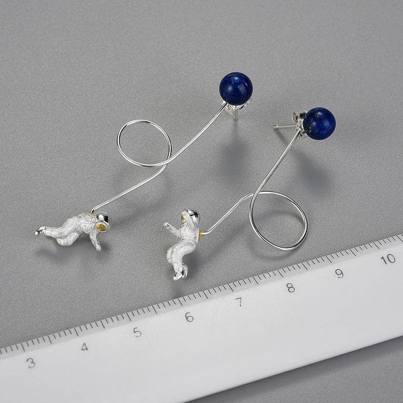 Space Odyssey Long Tassel Dangle Earrings-Black Diamonds New York
