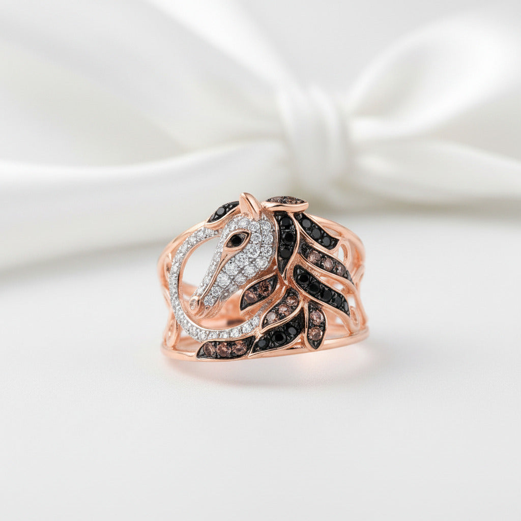 Spinel & Diamond Option Horse Jewelry Set-Black Diamonds New York