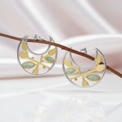 Spring in the Air Leaves Hoop Earrings-Black Diamonds New York