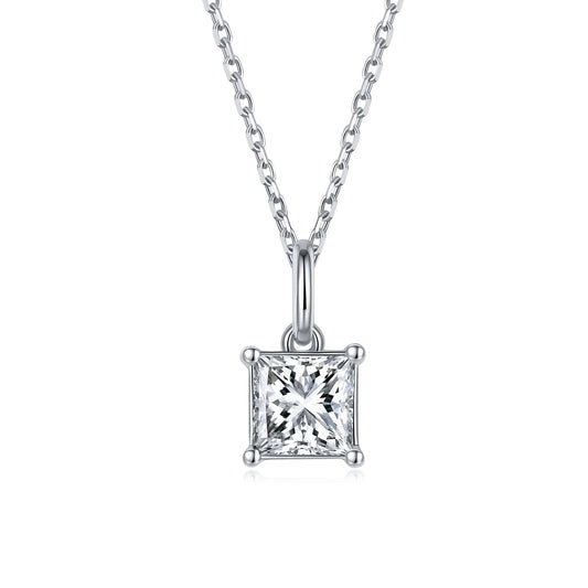 Square Cushion Cut Diamond Necklace Earrings Set-Black Diamonds New York