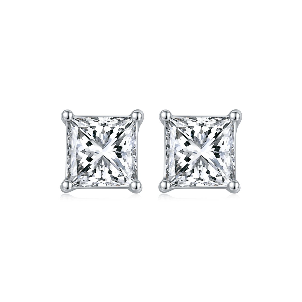 Square Cushion Cut Moissanite Necklace Earrings Set-Black Diamonds New York