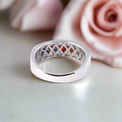 Square Rainbow Diamond Band-Black Diamonds New York