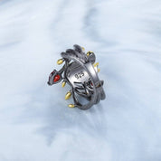 Squirrel Garnet Gemstone Ring-Black Diamonds New York