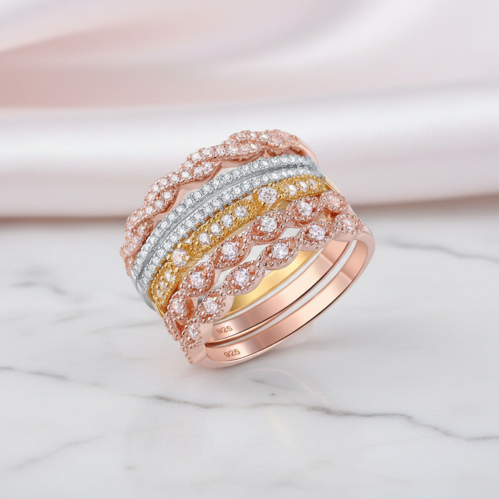 Stackable Eternity Wedding Ring-Black Diamonds New York