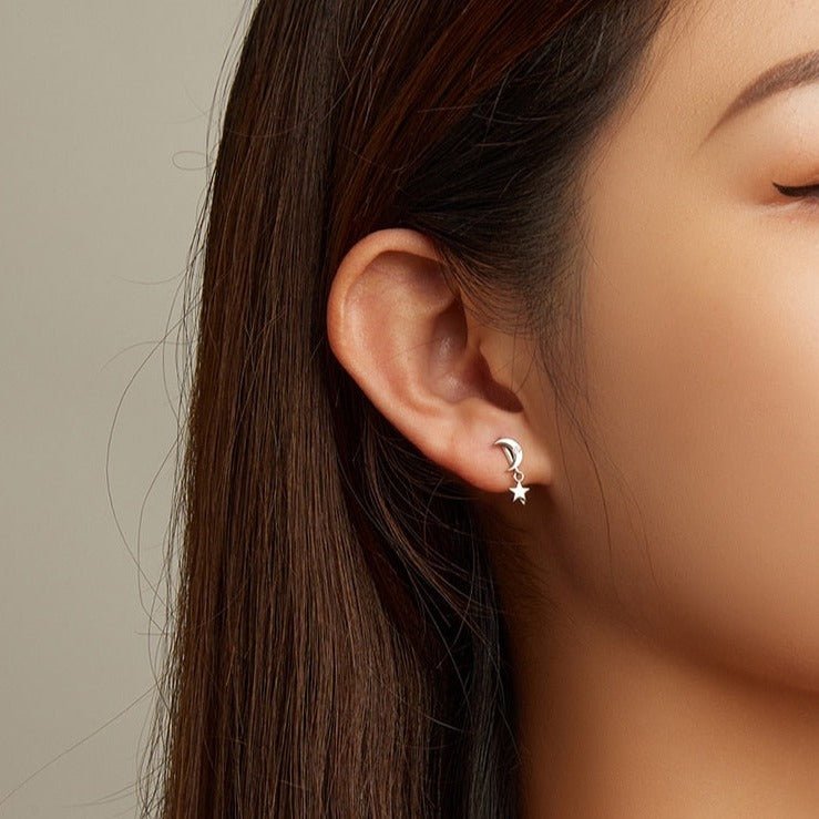 Star & Moon Piercing Earrings