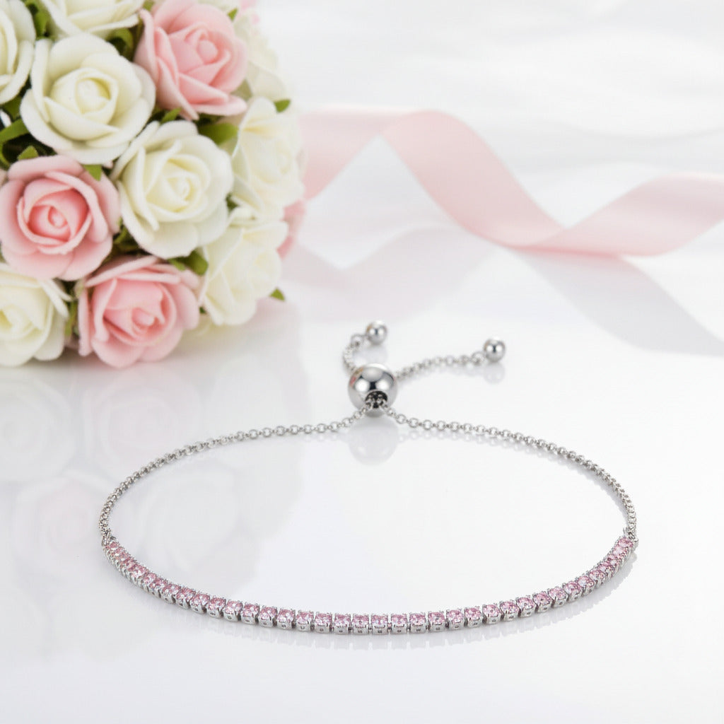 Sterling Silver Sparking Tennis Bolo Bracelet-Black Diamonds New York