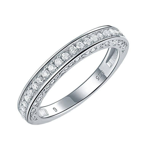 Straight Stackable Engagement Ring/WeddingBand-Black Diamonds New York