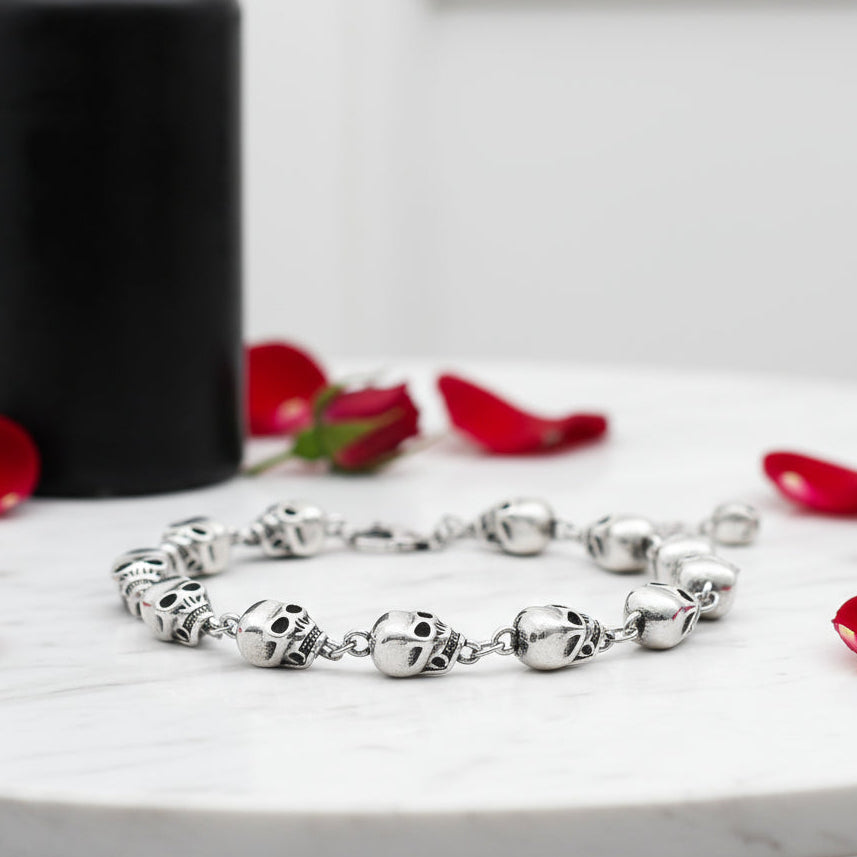 Street Rebel Gothic Skull Bracelet-Black Diamonds New York