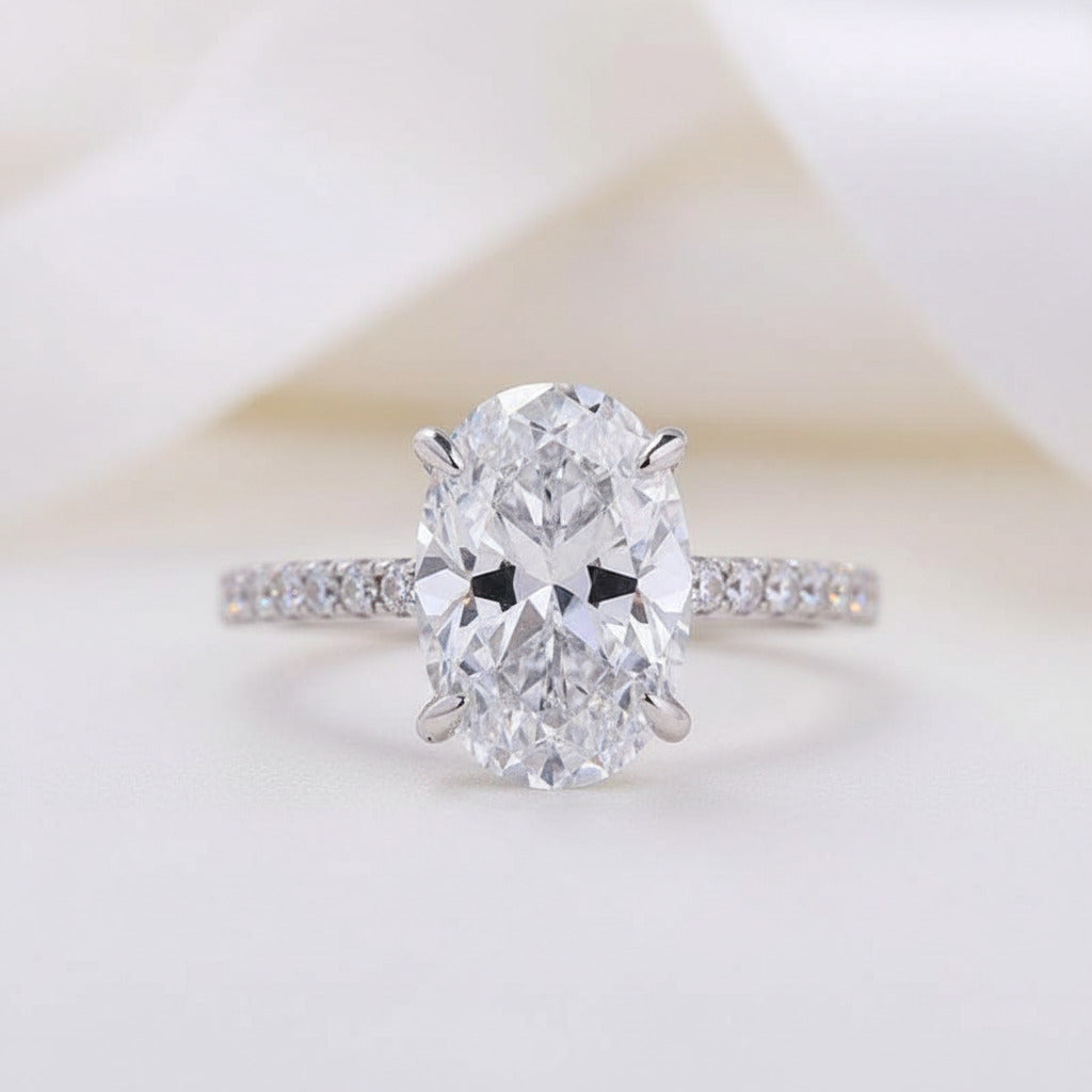 Stunning 3.5 Carat Oval Cut 3PC Bridal Ring Set-Black Diamonds New York