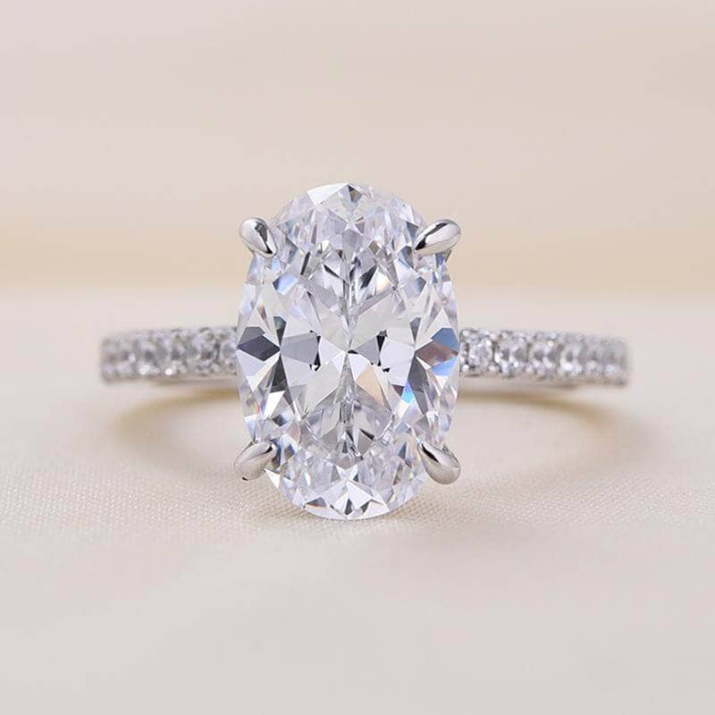 Stunning 3.5 Carat Oval Cut 3PC Bridal Ring Set-Black Diamonds New York