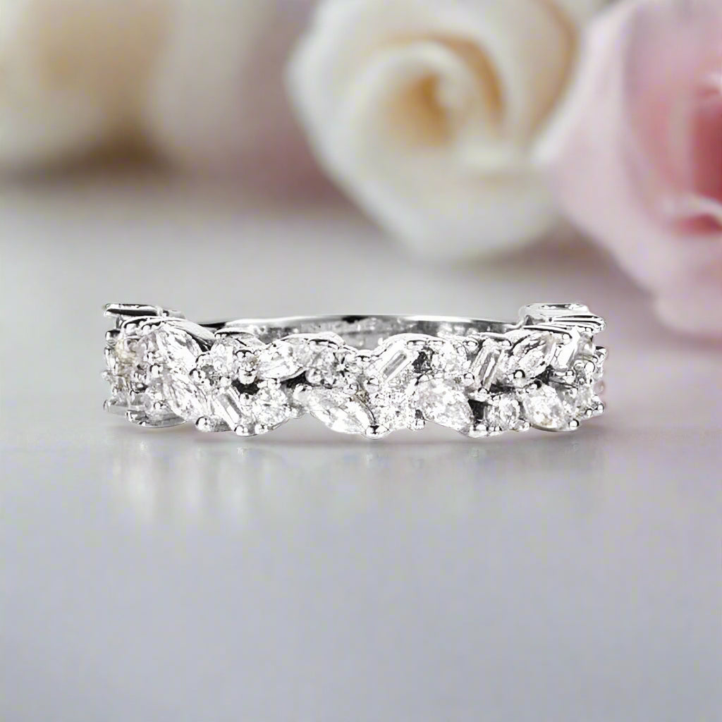 Stunning 3PC Simulated Diamond Wedding Band-Black Diamonds New York