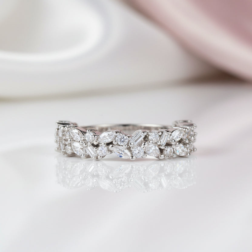 Stunning 3PC Simulated Diamond Option Wedding Band-Black Diamonds New York