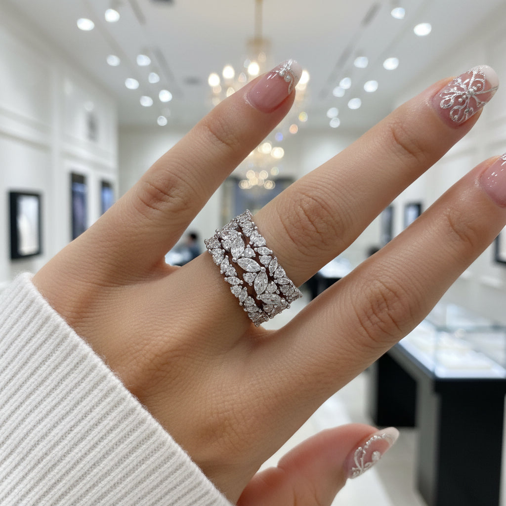 Stunning 3PC Simulated Diamond Option Wedding Band-Black Diamonds New York