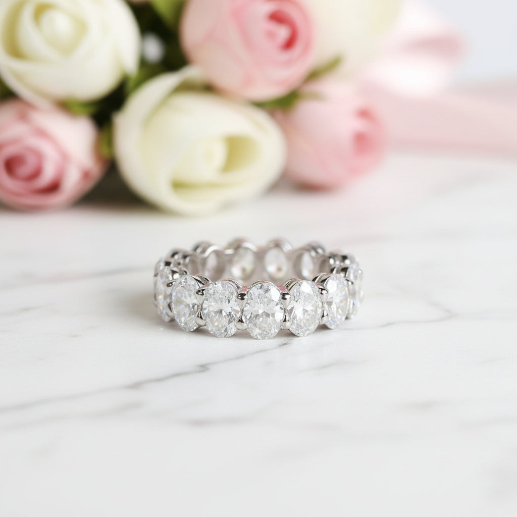 Stunning Oval Cut Simulated Diamond Option Ring Set-Black Diamonds New York