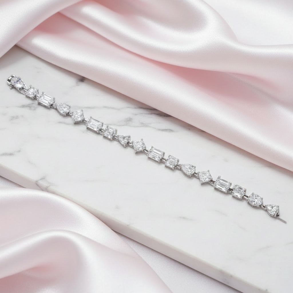 Stunning Unique Design Bracelet In Sterling Silver-Black Diamonds New York