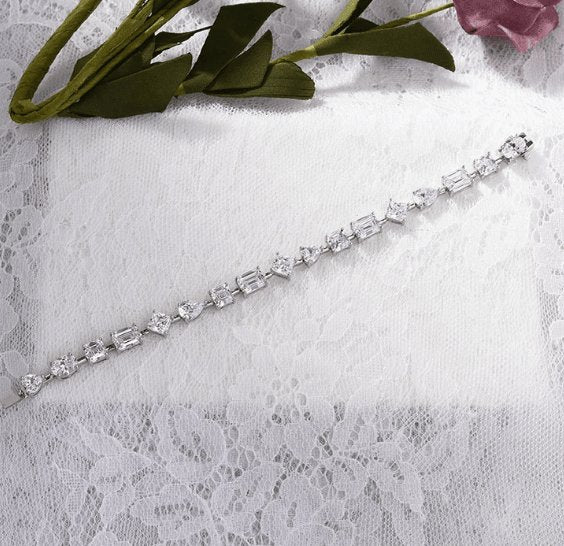 Stunning Unique Design Bracelet In Sterling Silver - Black Diamonds New York