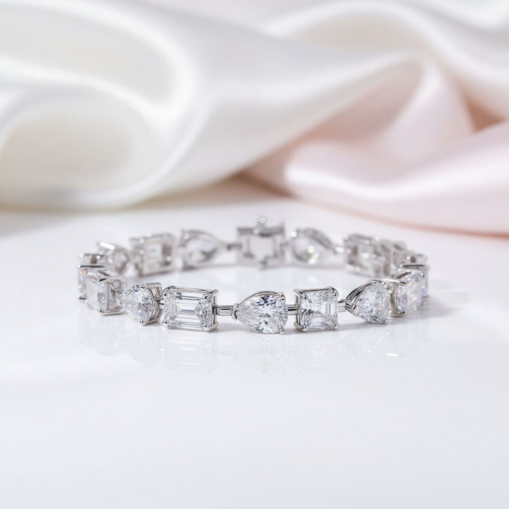 Stunning Unique Design Bracelet In Sterling Silver-Black Diamonds New York