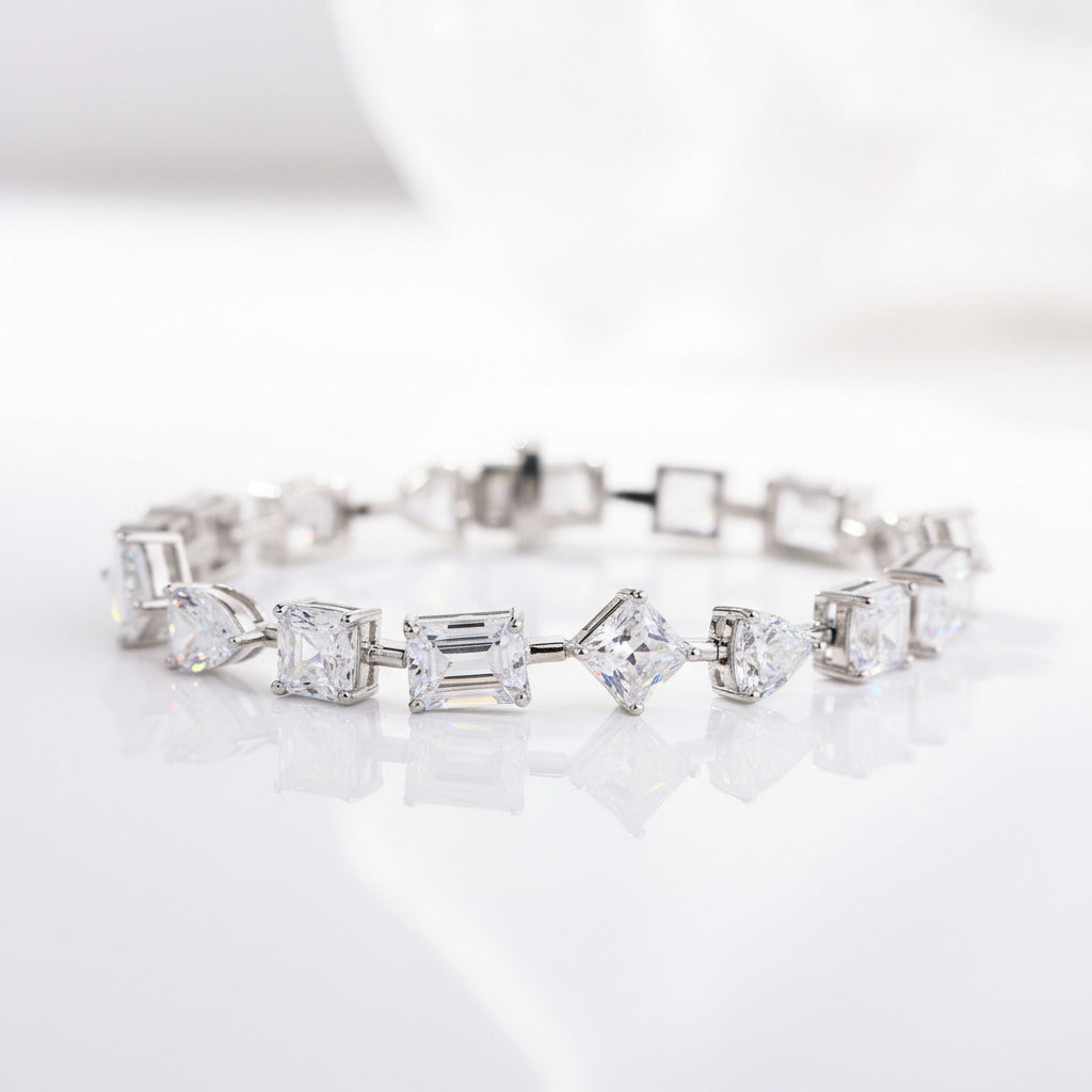 Stunning Unique Design Bracelet In Sterling Silver-Black Diamonds New York