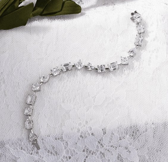 Stunning Unique Design Bracelet In Sterling Silver-Black Diamonds New York