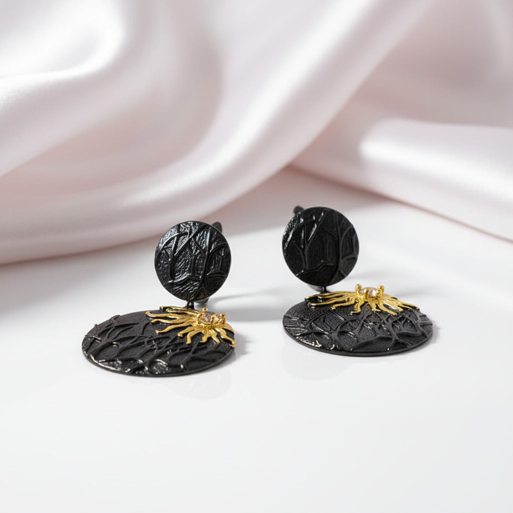 Sun Chaser Citrine Gemstone Drop Earrings-Black Diamonds New York