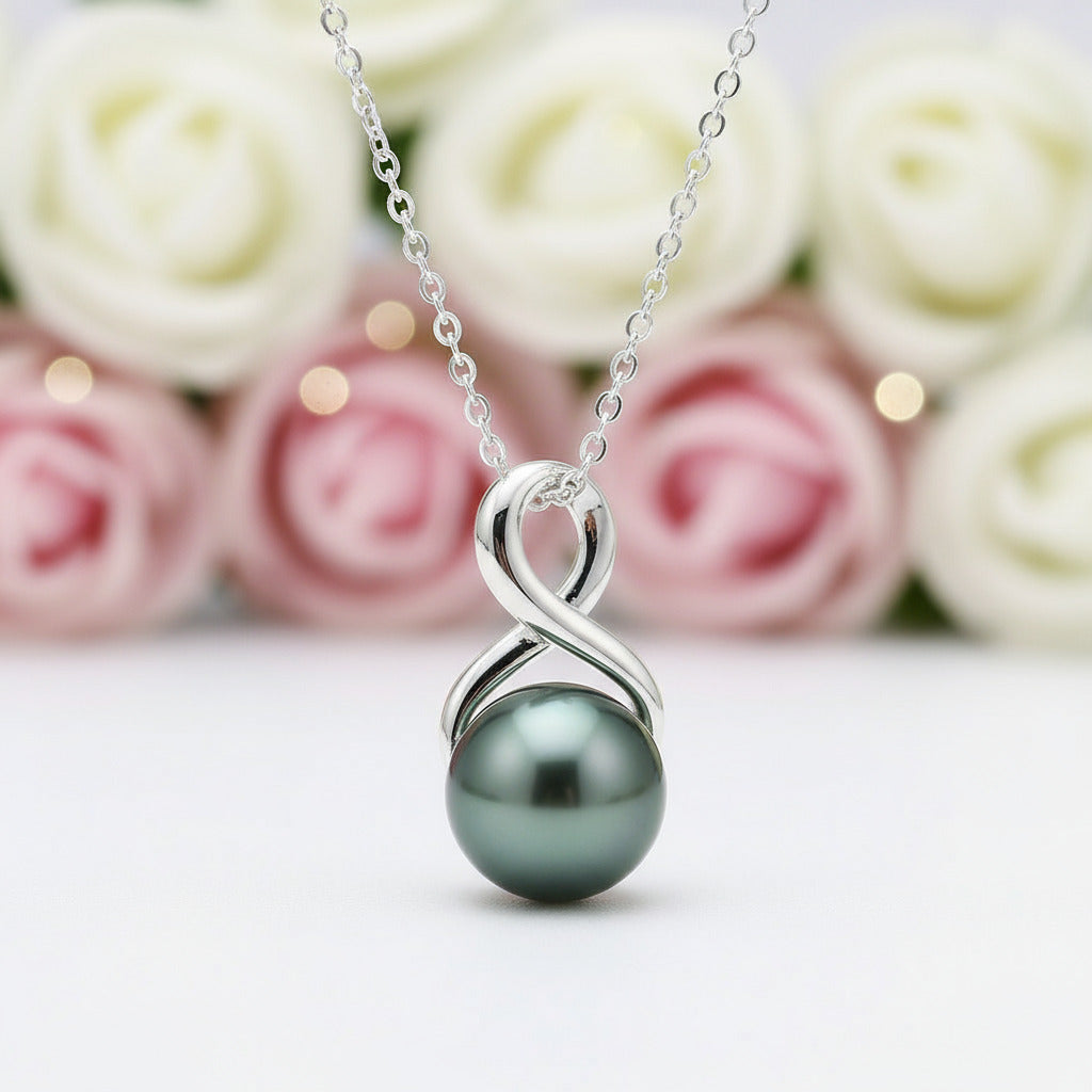 Tahitian Black Pearl Pendant Necklace-Black Diamonds New York