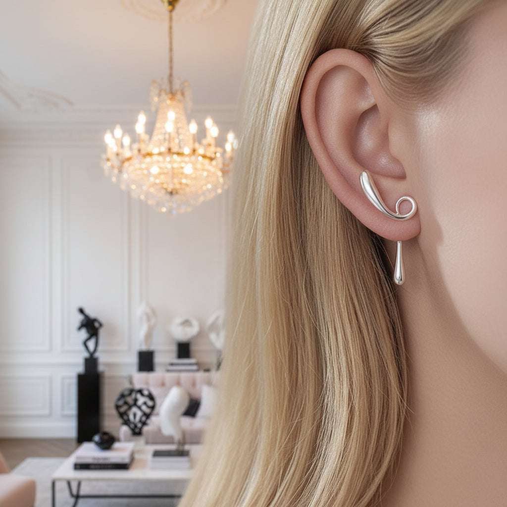 The Fleeting Years Twist Stud Earrings-Black Diamonds New York