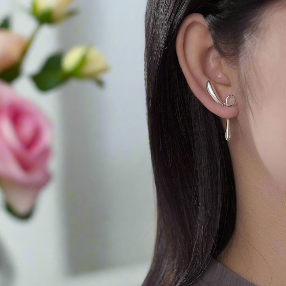 The Fleeting Years Twist Stud Earrings-Black Diamonds New York