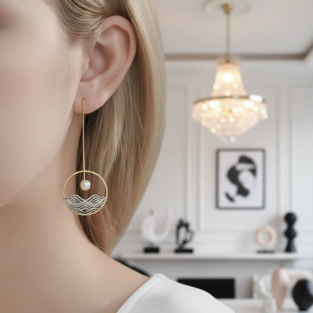The Moonlight Dangle Earrings-Black Diamonds New York