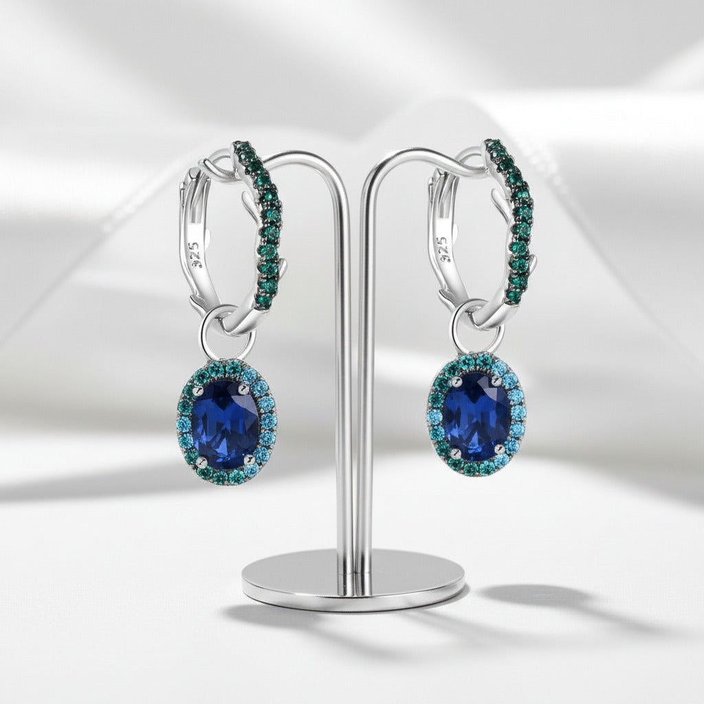 Thorn Gemstone Vintage Drop Earrings-Black Diamonds New York