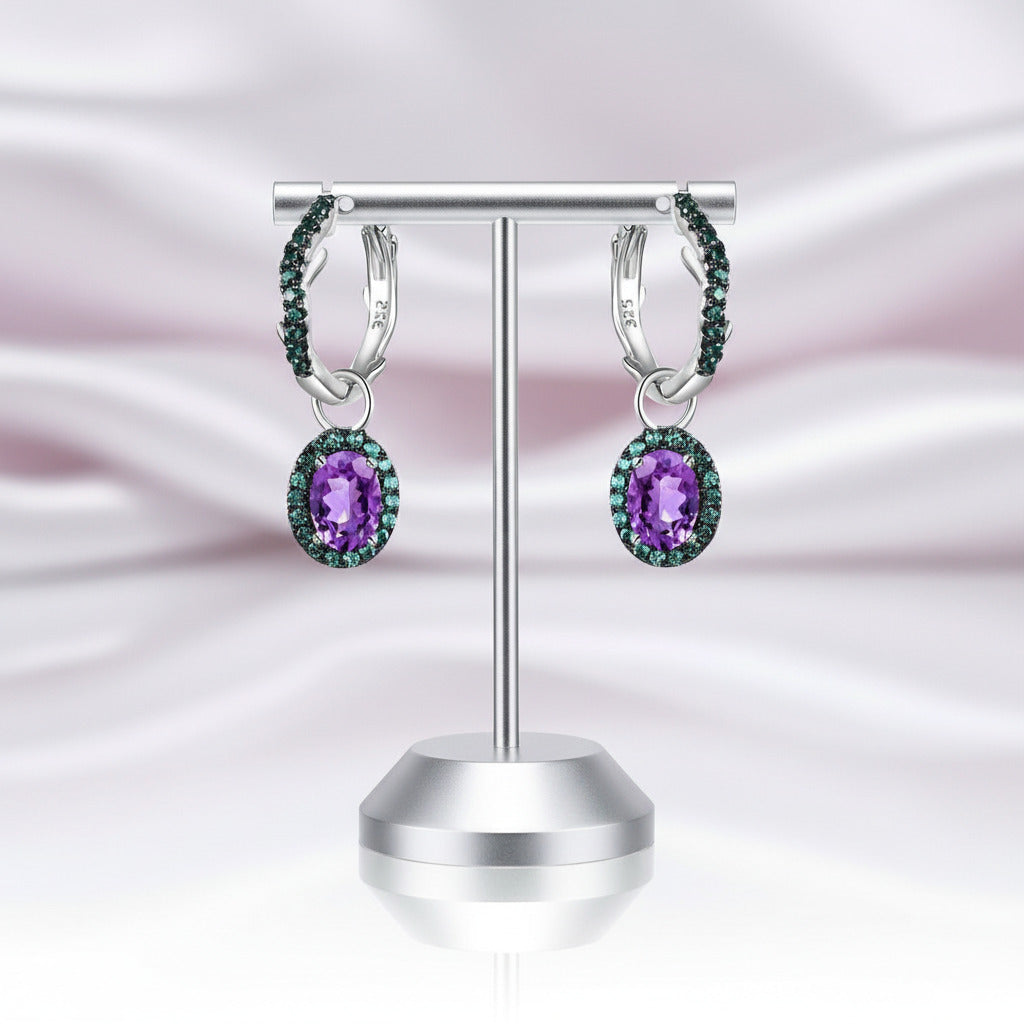 Thorn Gemstone Vintage Drop Earrings-Black Diamonds New York