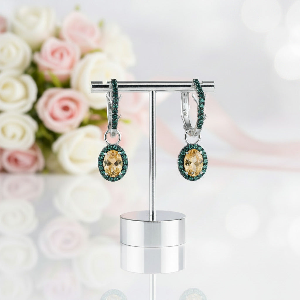 Thorn Gemstone Vintage Drop Earrings-Black Diamonds New York