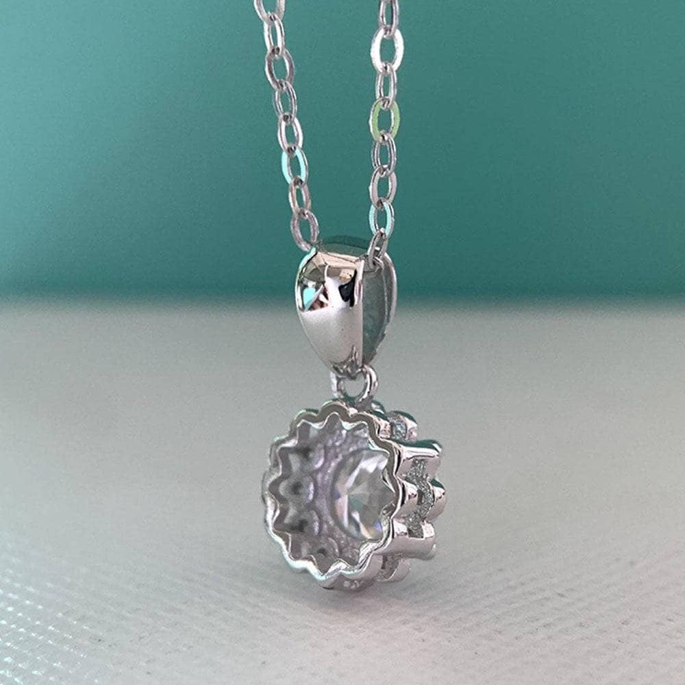 Three-layer Inlaid 1ct Diamond Flower Bud Necklace-Black Diamonds New York