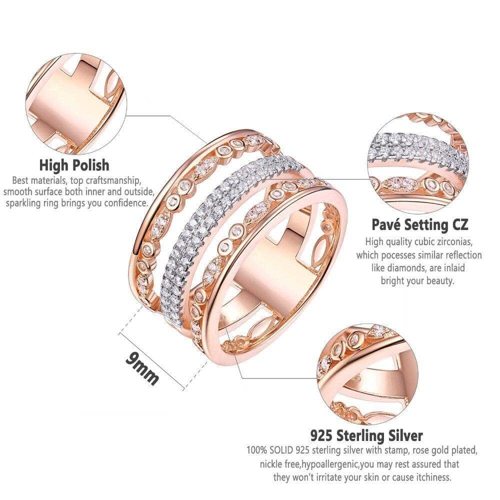 Three-Stack Of Goodness CZ Rose Gold Ring