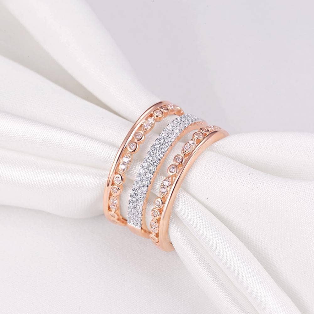 Three-Stack Of Goodness CZ Rose Gold Ring