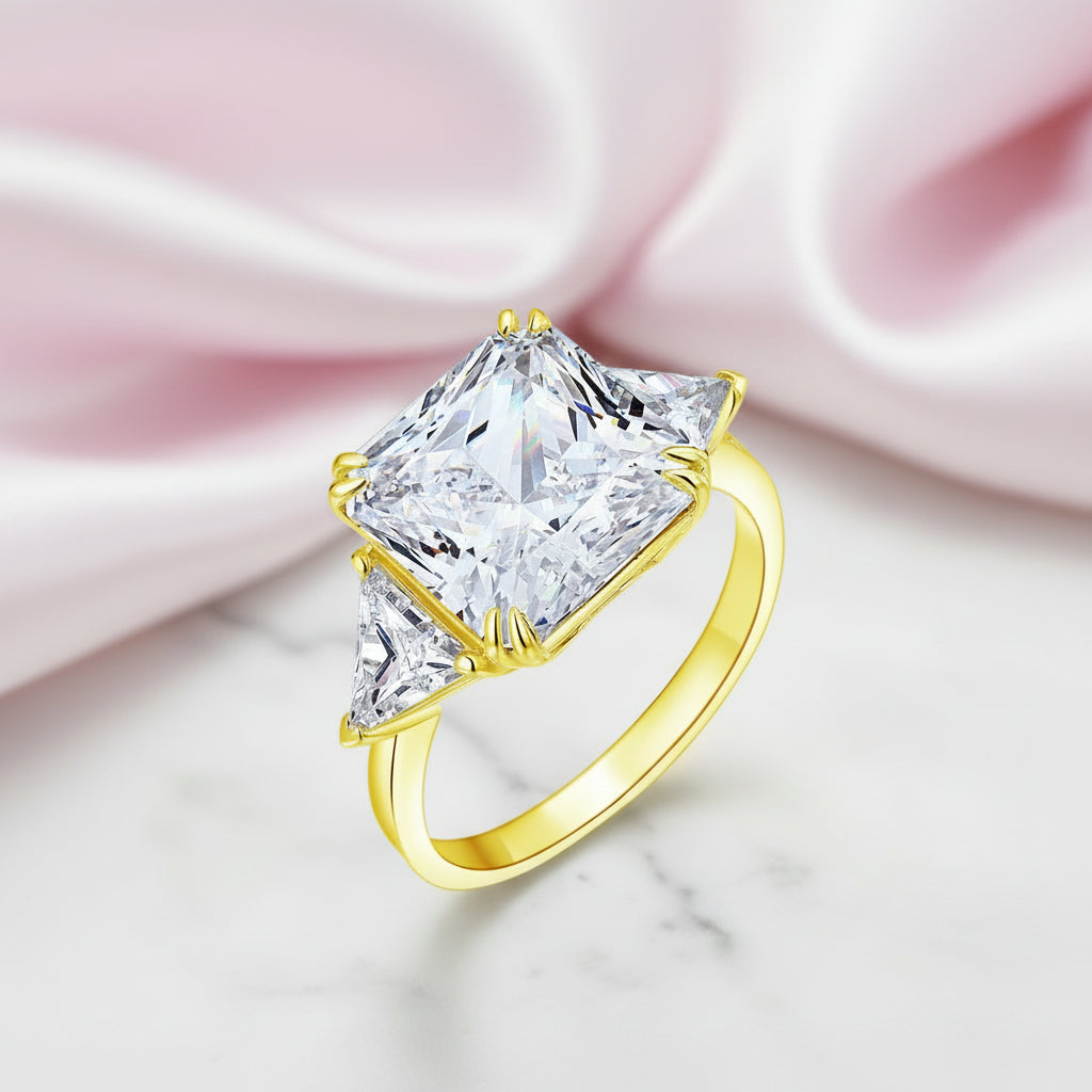 8.0 ct Princess Cut Diamond Option Three-Stone Luxury Anniversary Ring-Black Diamonds New York