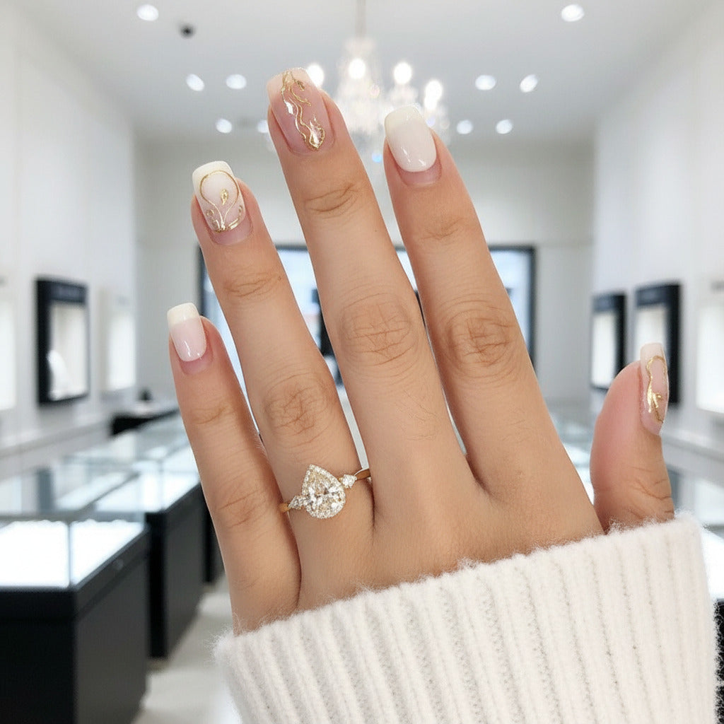 Three Stone Pear Brilliant Cut Yellow Diamond Engagement Ring-Black Diamonds New York