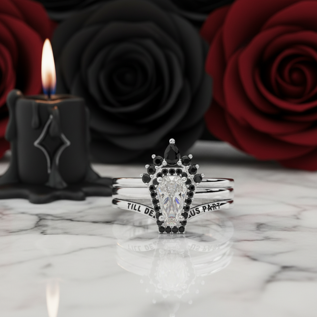 Coffin shaped 2025 engagement ring