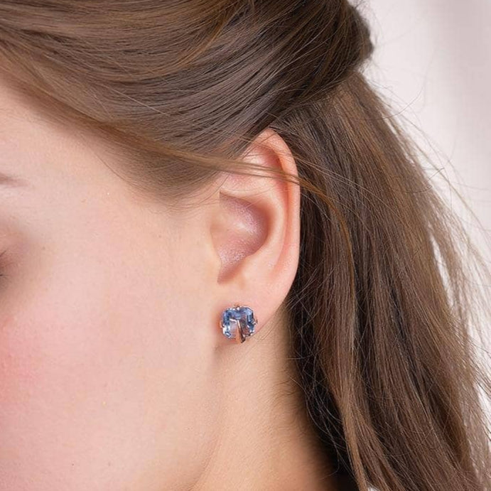 Tourmaline Emerald Gemstone Earrings-Black Diamonds New York