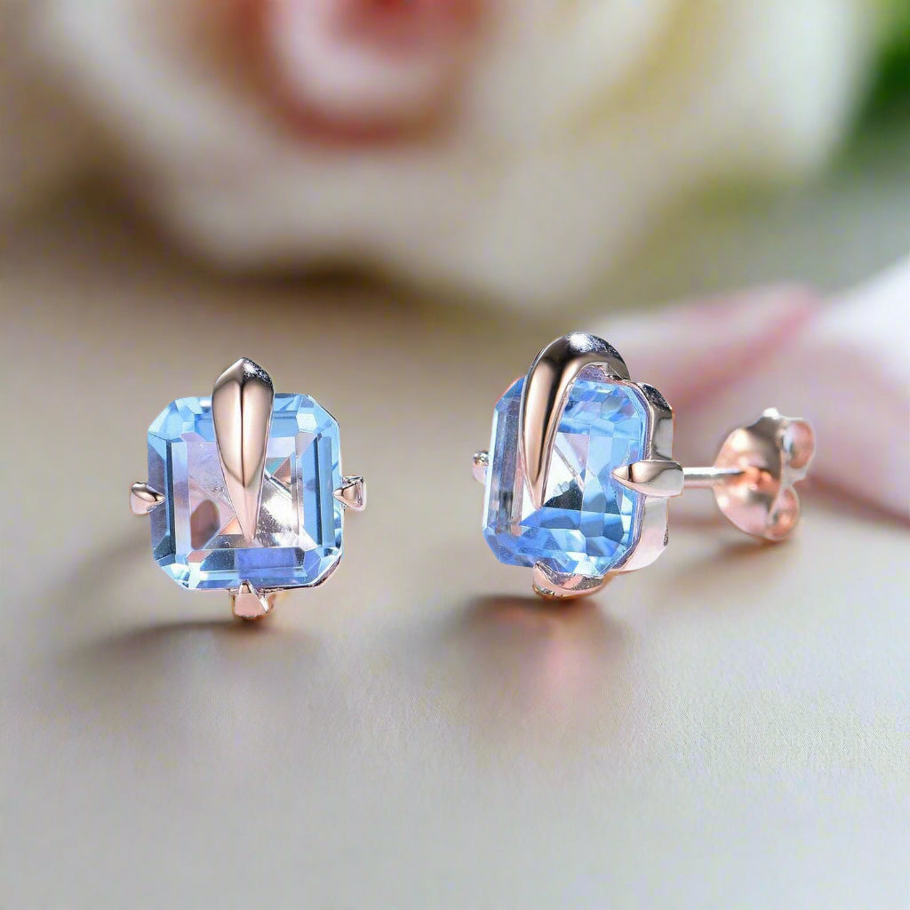 Tourmaline Emerald Gemstone Earrings-Black Diamonds New York