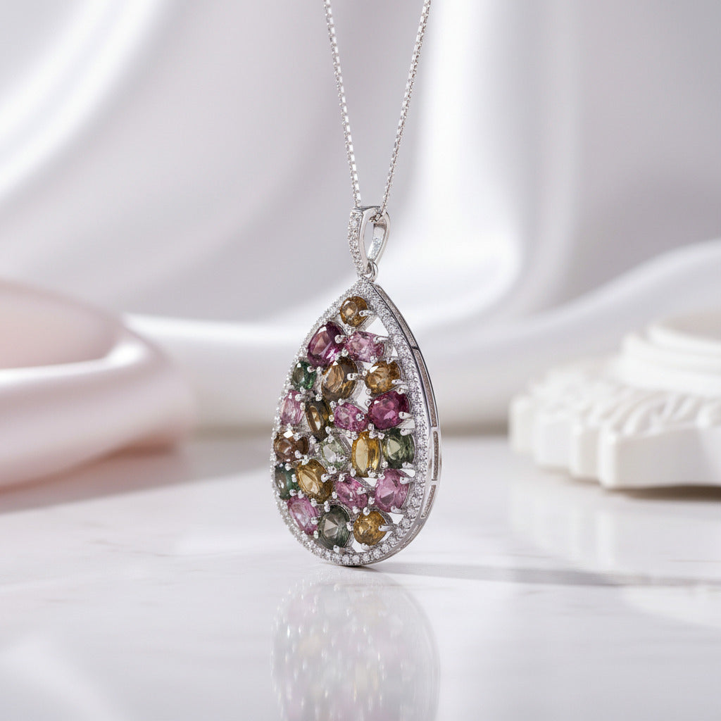 Tourmaline Jewelry Set-Black Diamonds New York