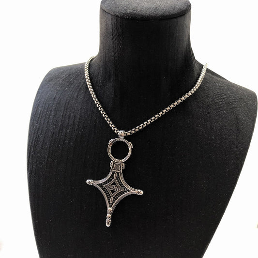 Traditional Rebel Gothic Cross Necklace - Black Diamonds New York