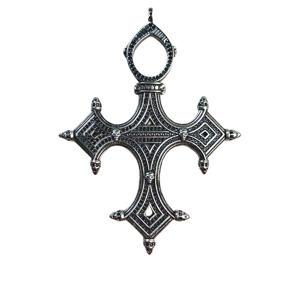 Traditional Symbolism Cross Gothic Pendant-Black Diamonds New York