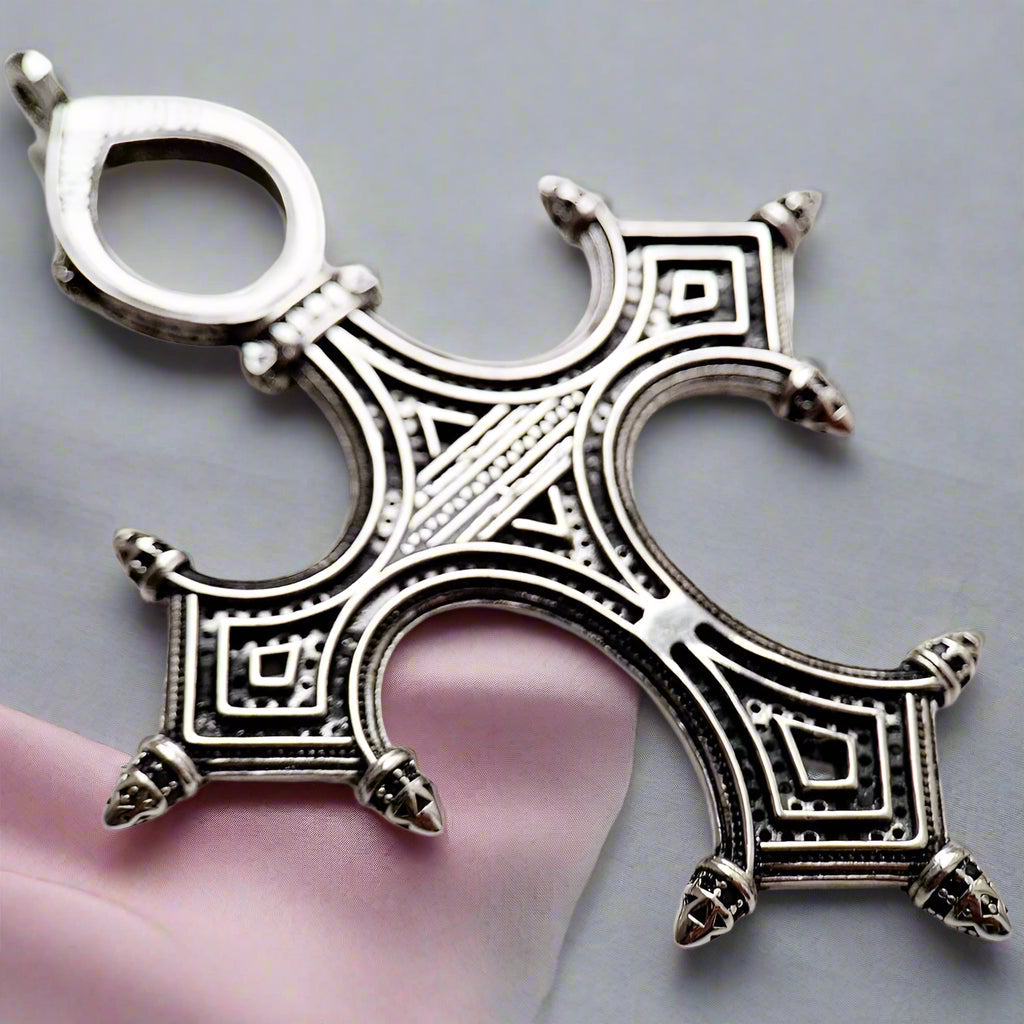 Traditional Symbolism Cross Gothic Pendant-Black Diamonds New York