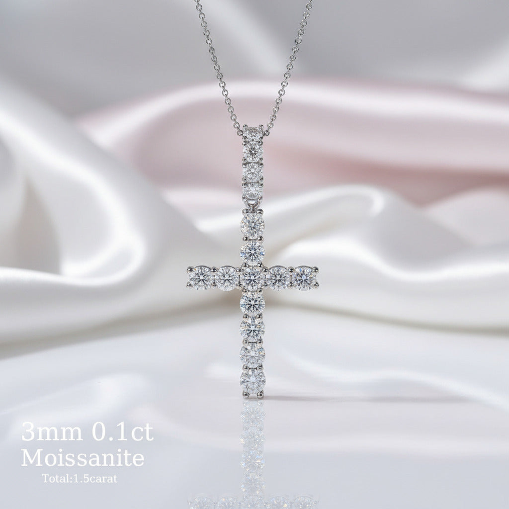 Trendy Cross Diamond Necklace-Black Diamonds New York