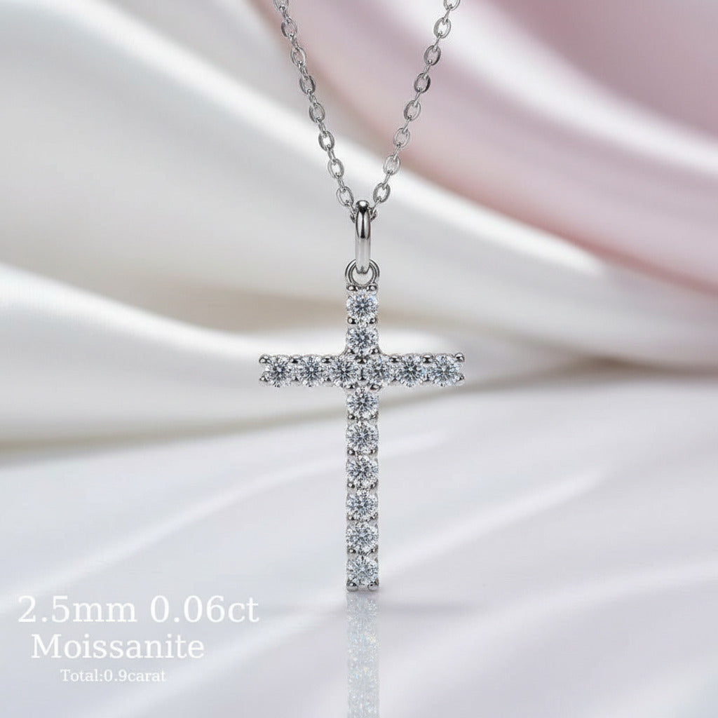 Trendy Cross Diamond Necklace-Black Diamonds New York