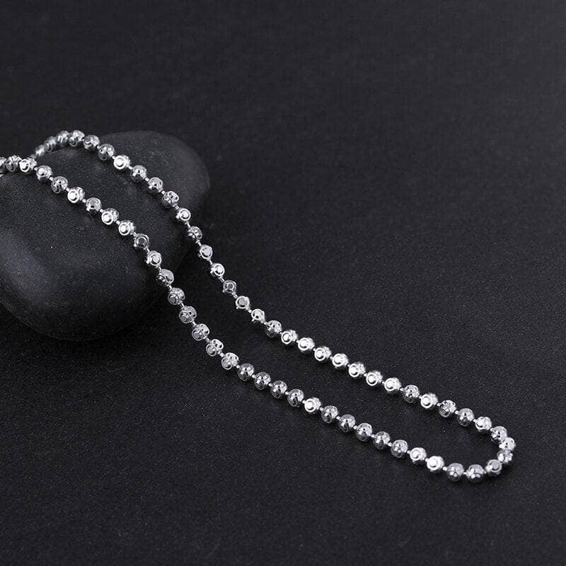 Trendy Women's Chain Necklace-Black Diamonds New York