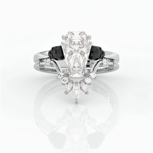 True Love Rings- 14k White Gold Limited Coffin Cut Diamond Rings-Black Diamonds New York