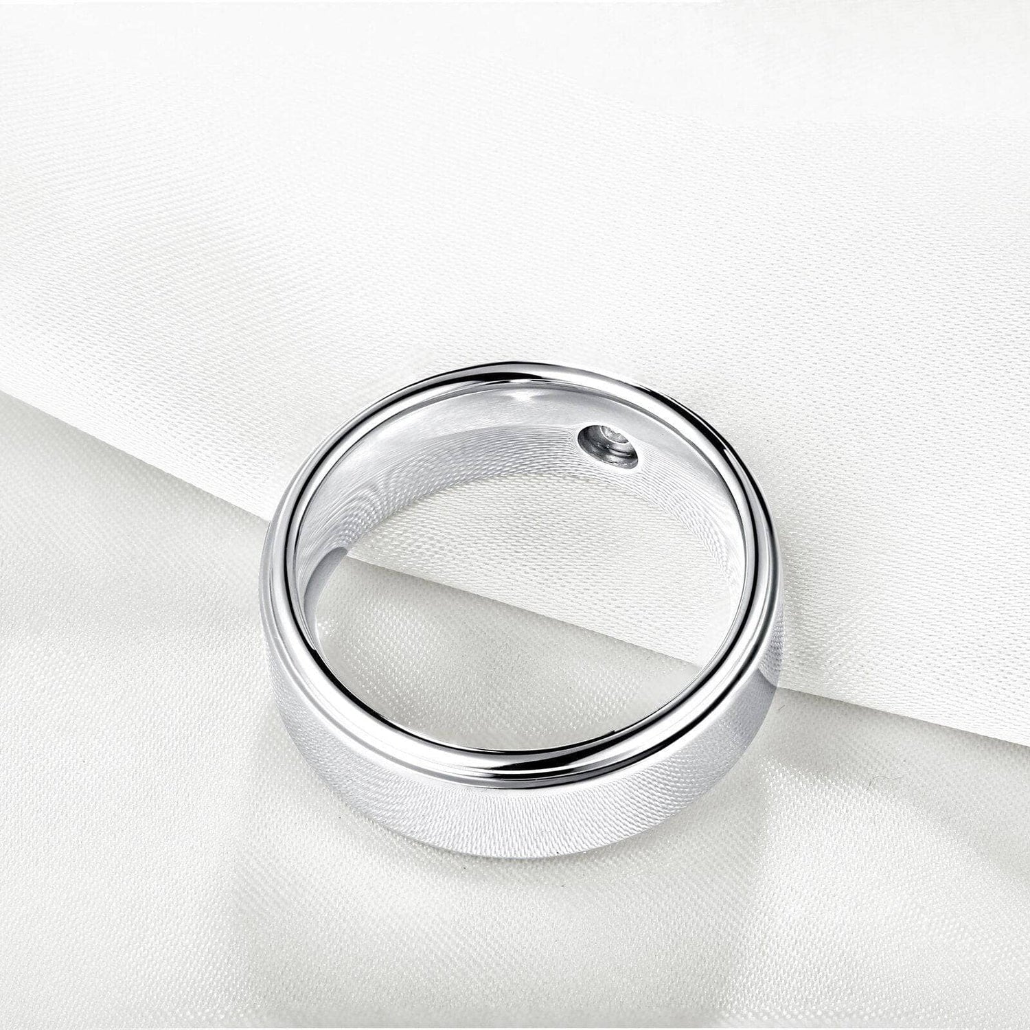 Tungsten Carbide 8mm White Created Diamond Ring Band-Black Diamonds New York